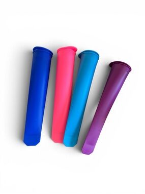 Set of 4 Silicone Popsicle Molds - Blue, Hot Pink, Teal, Purple